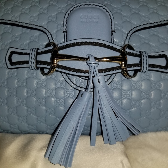 NEW GUCCI Mini Emily Microguccissima Periwinkle - Picture 3 of 16